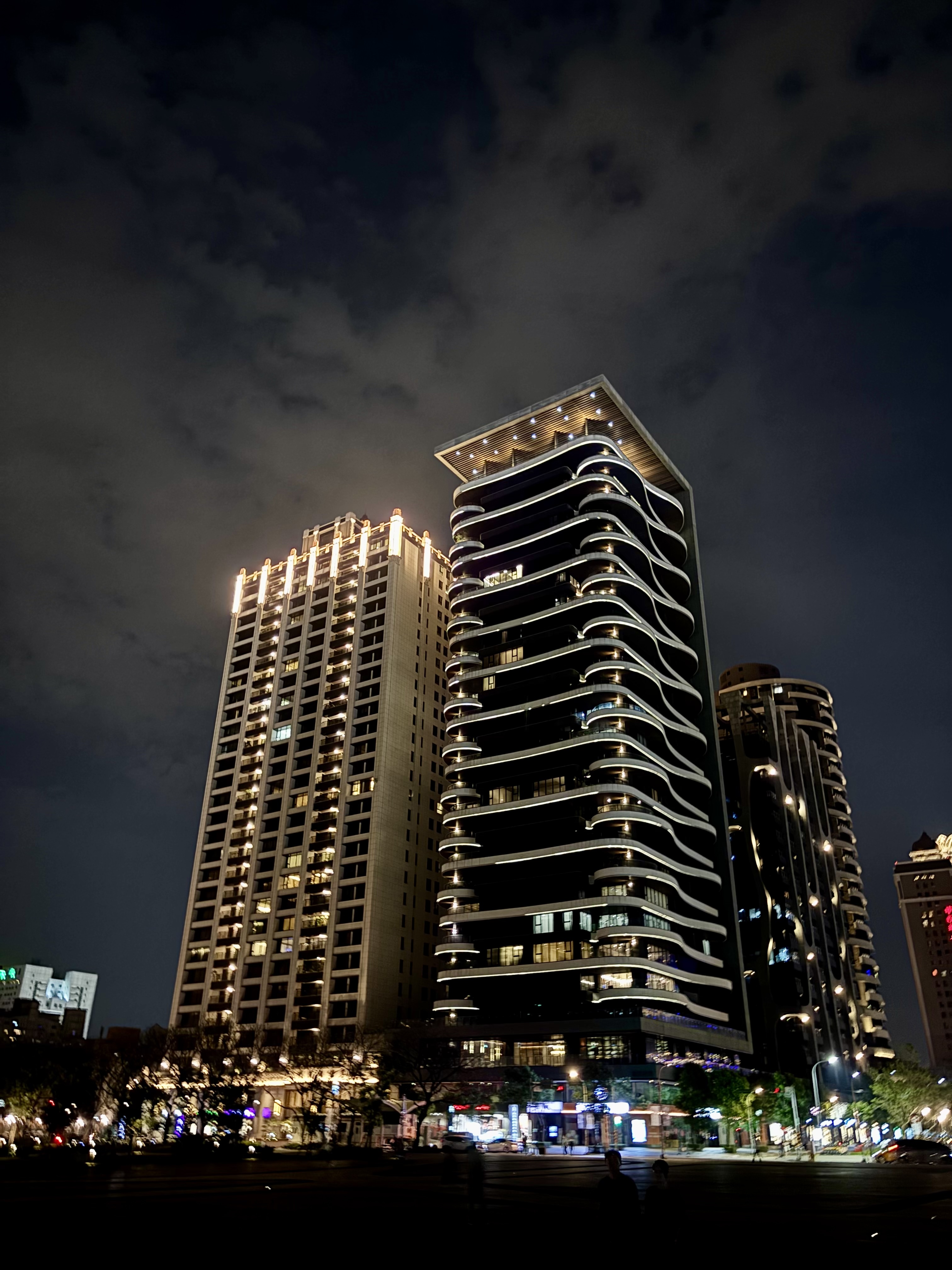 Modern architecture at night